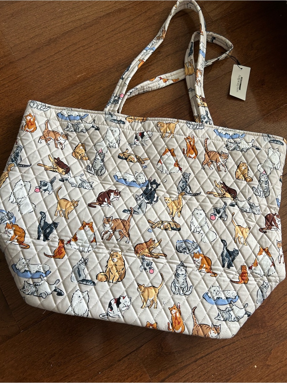 Vera Bradley Quilted Cat Print Tote Bag